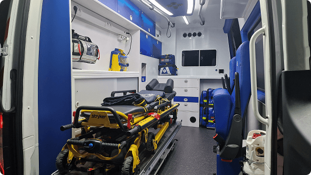 Intérieur d'ambulance